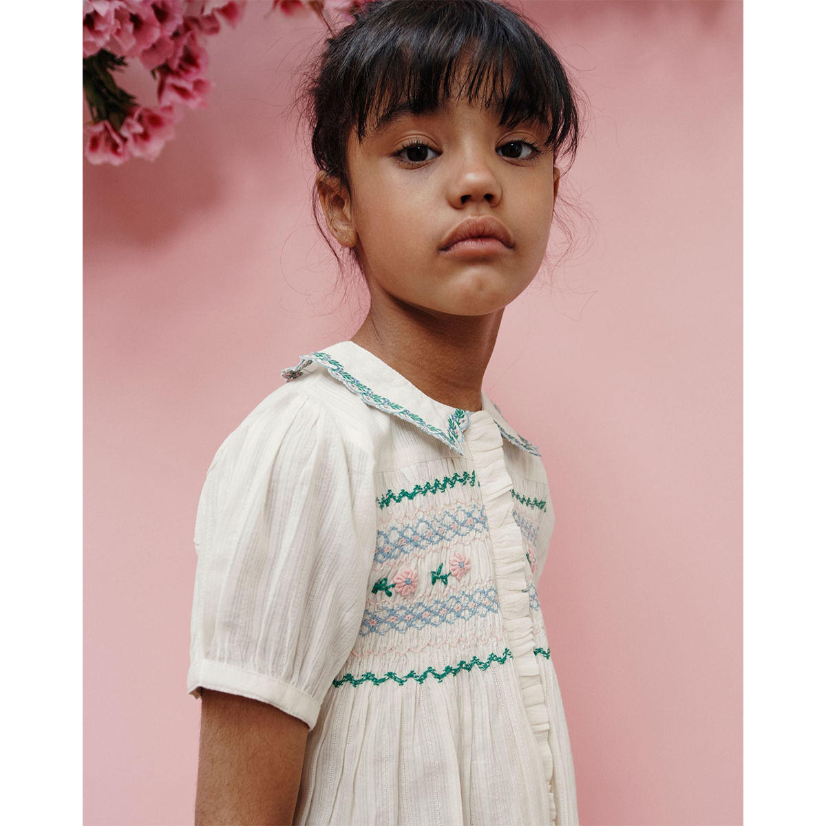 Emile Et Ida Hand Embroidered Dress for toddlers and kids/children