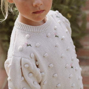 Scrabble Knitted Top - Milk Organic Cotton Knit from Nellie Quats for toddlers, kids/children