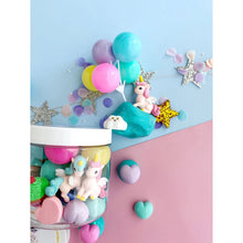 Load image into Gallery viewer, blue glitter play dough with unicorn play pieces from EGKD for kids/children