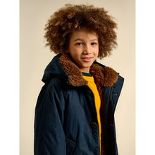 Load image into Gallery viewer, america/blue herwin coat with hood and fake fur lining from bellerose for toddlers, kids/children and teens/teenagers