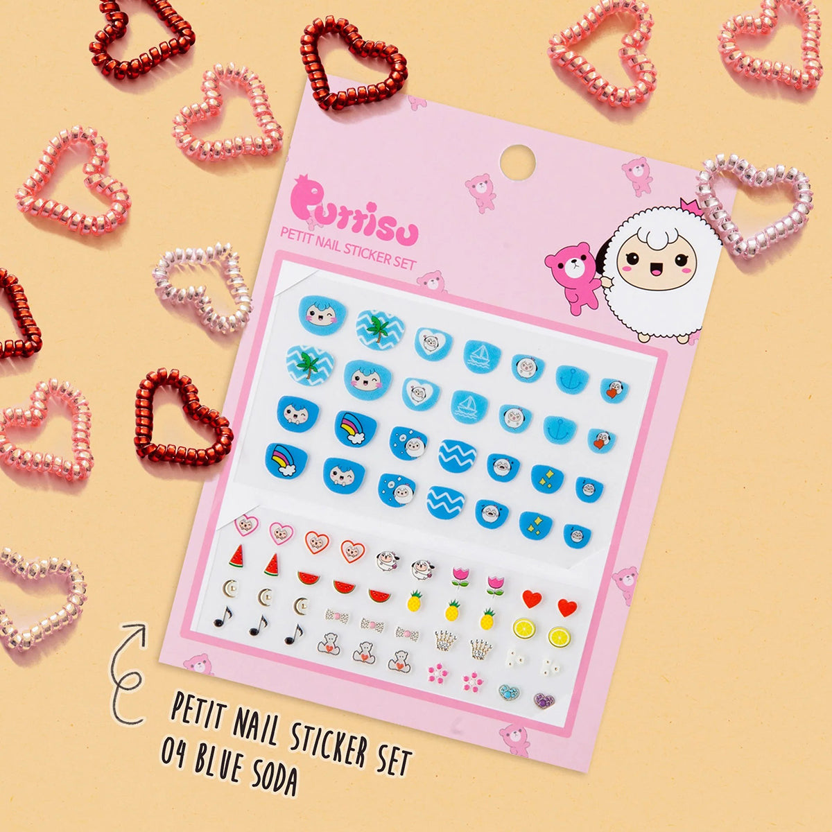 Puttisu Petit Nail Sticker Set Deluxe 04 Blue Soda full cover nail stickers and point nail stickers