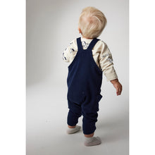 Load image into Gallery viewer, Cozmo Ronie Soft Knit Baby Overalls in navy blue for babies and toddlers