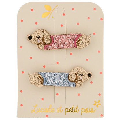 Luciole et Petit Pois Dachshund Hair Clips