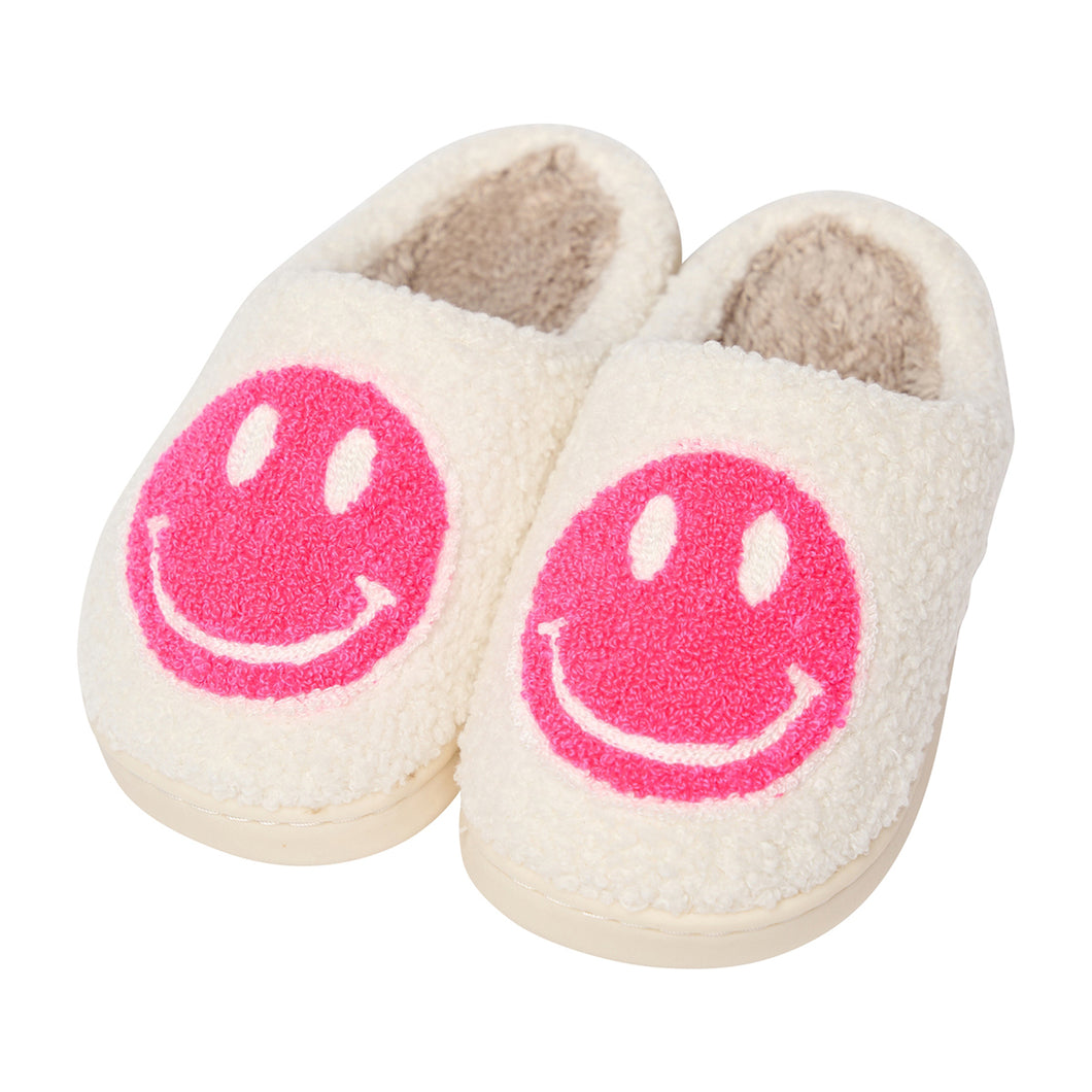 Malibu Sugar Smiley Face Slippers - Hot Pink