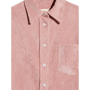 Ironie Shirt in pink cotton candy colour in  an oversized shape with a box pleat in the back, dropped shoulders, and high-low hem and features classic details like mother-of-pearl buttons and a small collar from Bellerose for kids/children and teens/teenagers