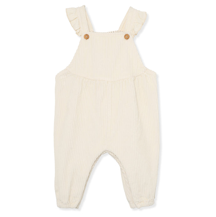 Cozmo Lila Corduroy Overalls in organic cotton in the colour ivory for babies and toddlers