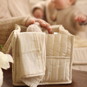 nappy caddy with outer pockets and inner compartments for your baby changing essentials from avery row