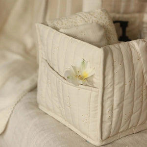 quilted nappy caddy with two handles from avery row for newborns and babies