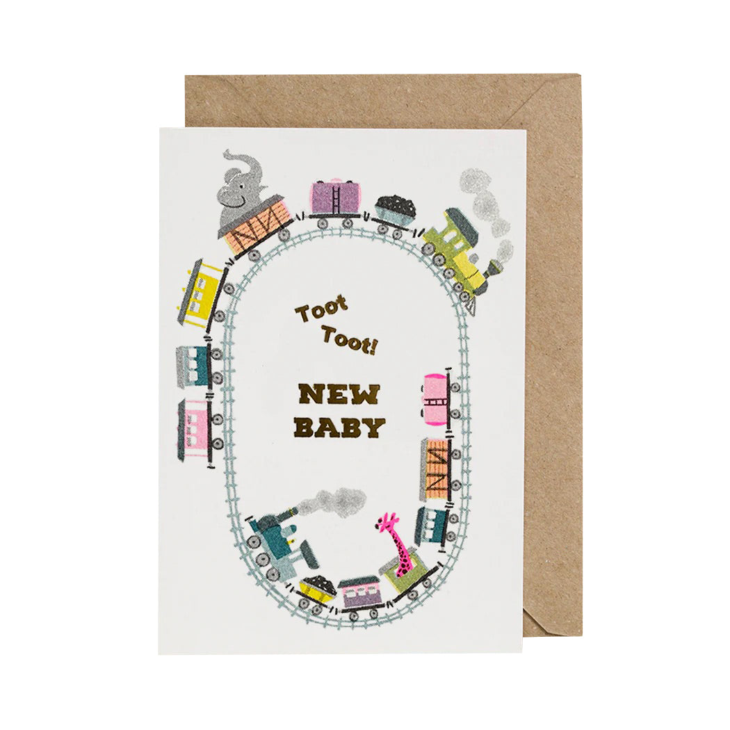 Petra Boase Card - Toot Toot New Baby