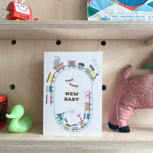 Petra Boase Card - Toot Toot New Baby