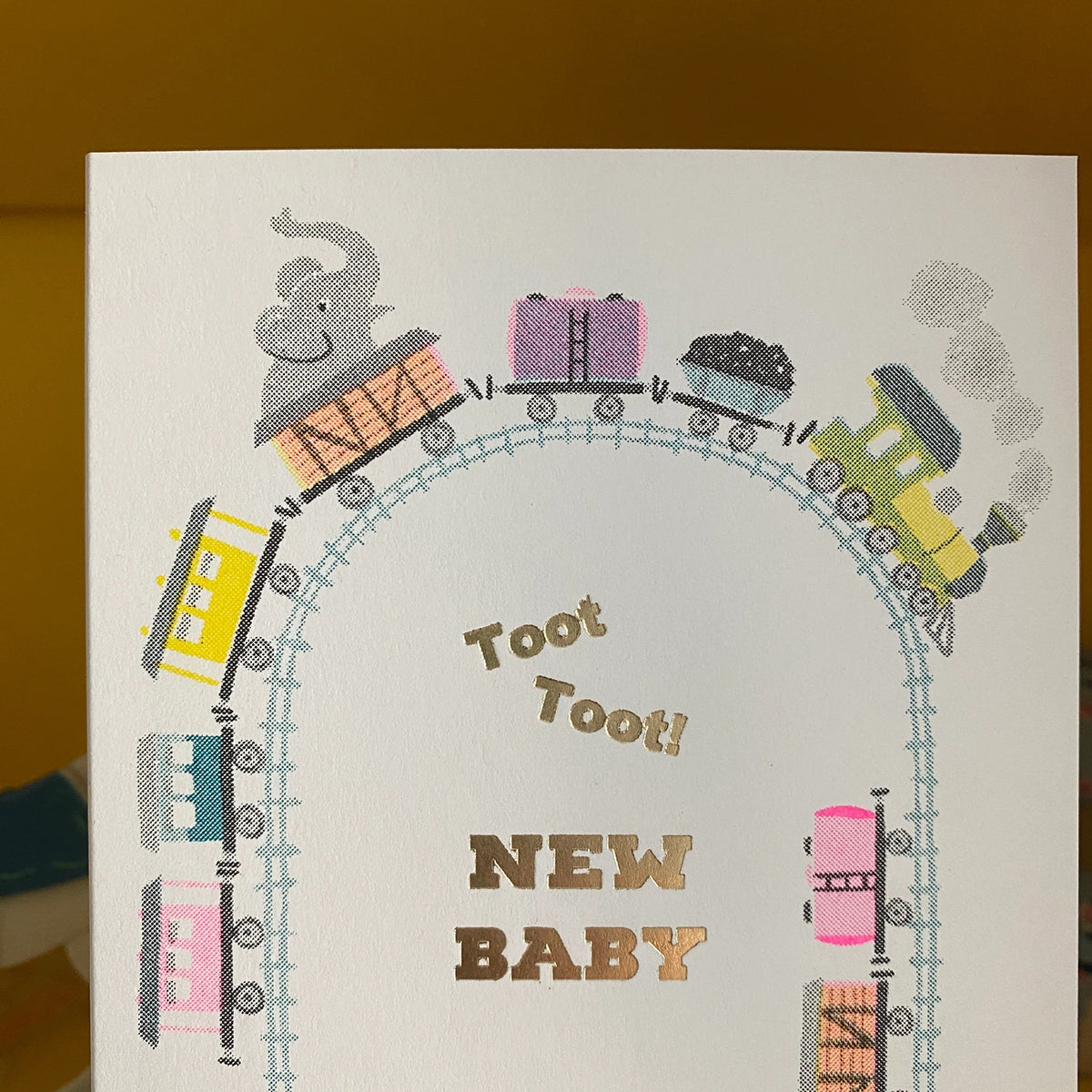 Petra Boase Card - Toot Toot New Baby Greeting Card