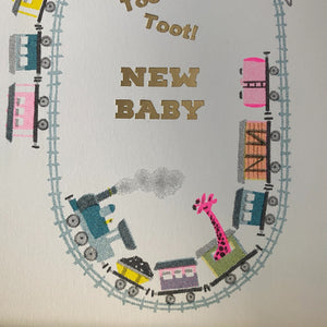 Petra Boase Card - Toot Toot New Baby