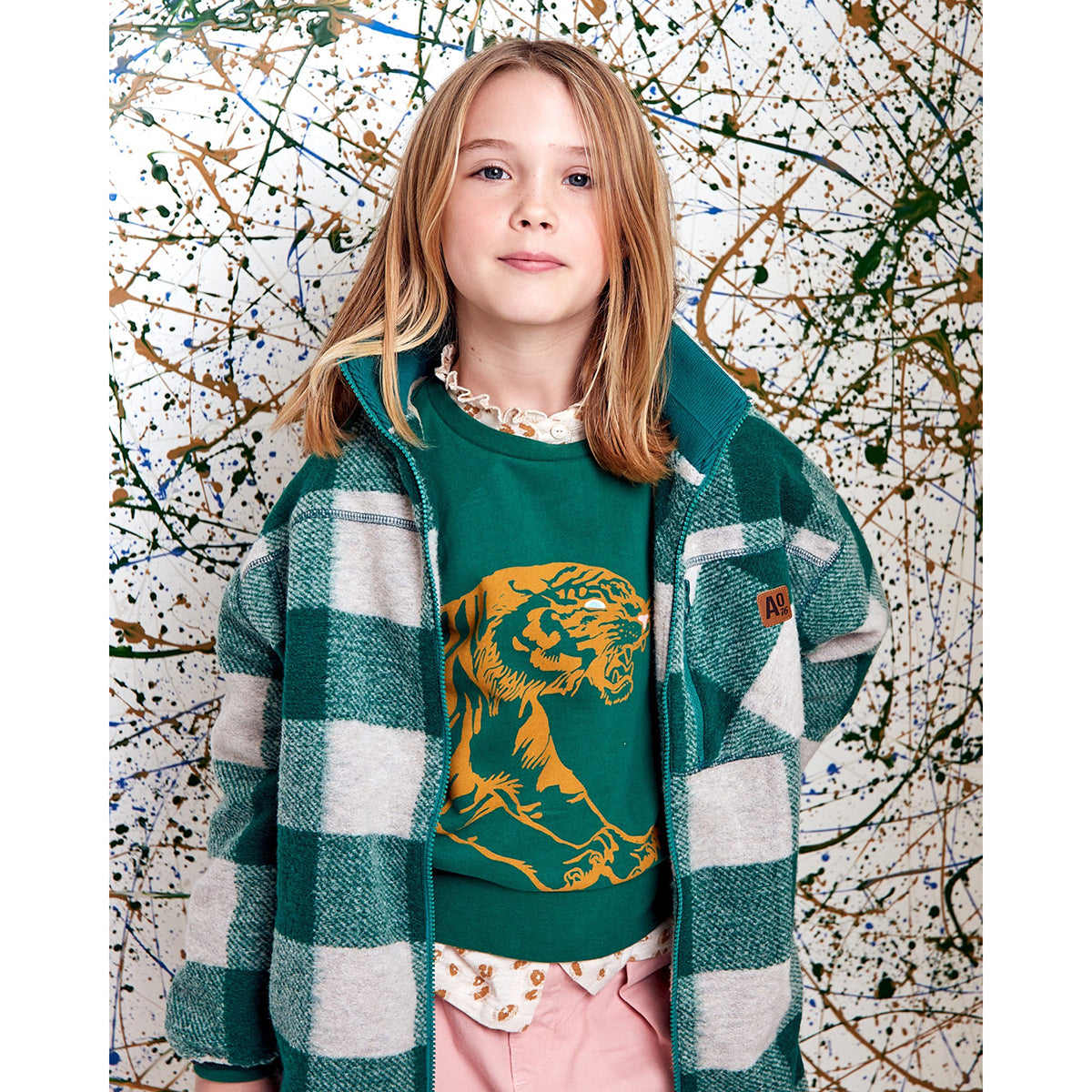 AO76 Lotte Check Coat for girls