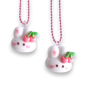 Pop Cutie Kawaii Cherry Bow Bunny Necklace