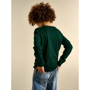 organic cotton kenno t-shirt in green with long sleeves from bellerose for kids/children and teens/teenagers