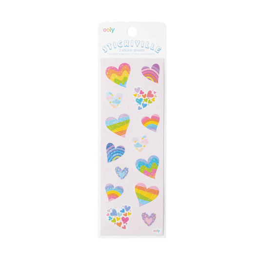 OOLY Stickiville Stickers - Rainbow Hearts