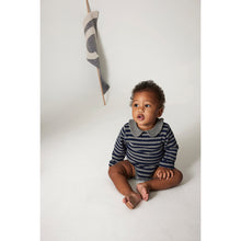 Load image into Gallery viewer, Cozmo Ter Bodysuit in navy and grey stripes for babies