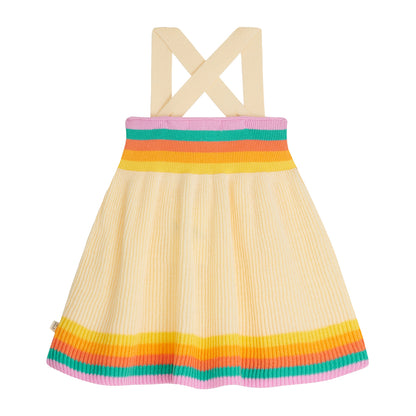 The Bonnie Mob Bay Knitted Sun Dress in rainbow pink for babies and toddlers