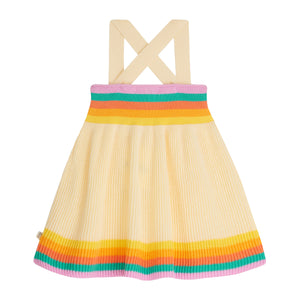 The Bonnie Mob Bay Knitted Sun Dress in rainbow pink for babies and toddlers