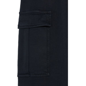 Bellerose Casino Trousers/pants in a dark blue colour with an elasticated waistband and box pleat flap pockets on the legs for kids/children and teens/teenagers