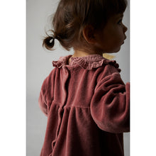 Load image into Gallery viewer, Cozmo Petra Velour Dress with a Peter Pan collar in a contrasting fabric for babies and toddlers