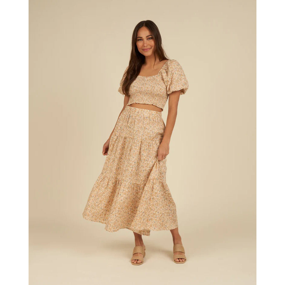Rylee + Cru Tiered Midi Skirt