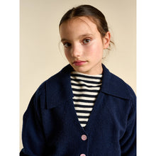 Load image into Gallery viewer, blue V-neck gimmo cardigan for kids/children and teens/teenagers from bellerose