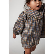 Load image into Gallery viewer, Cozmo Nuni Dress in a mixed plaid pattern for babies and toddlers