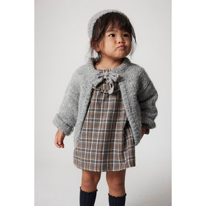 Cozmo Nuni Dress in a mixed plaid pattern for babies and toddlers