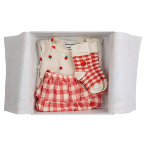 Bobo Choses Tomato Body Set Vichy in red and white for babies