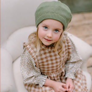 Nellie Quats Tag Beret Olive for toddlers and kids/children