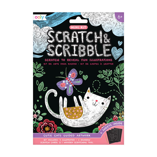 OOLY Cutie Cats Scratch and Scribble Mini Scratch Art Kit