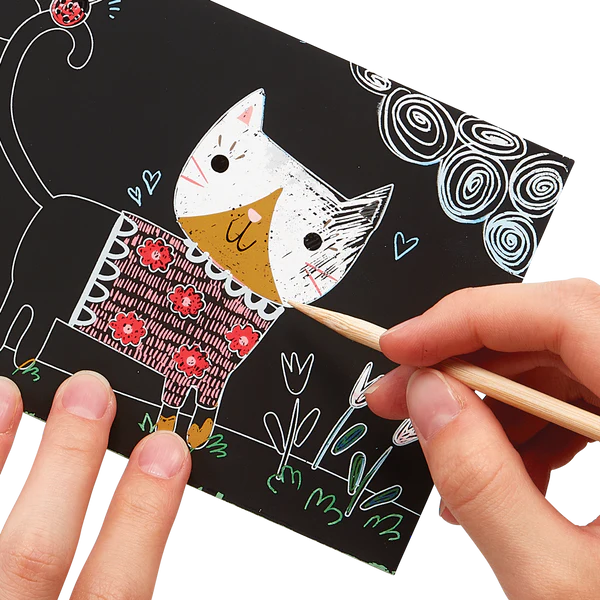 OOLY Cutie Cats Scratch and Scribble Mini Scratch Art Kit