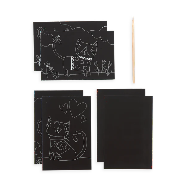 OOLY Cutie Cats Scratch and Scribble Mini Scratch Art Kit
