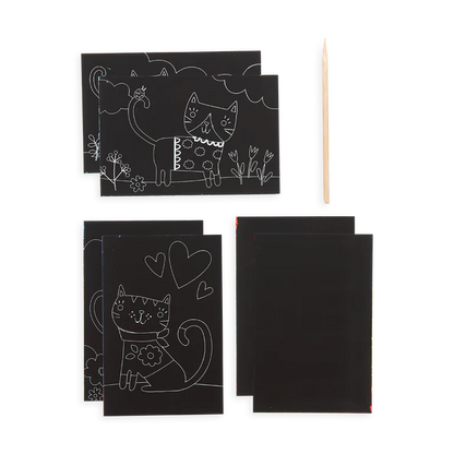 OOLY Cutie Cats Scratch and Scribble Mini Scratch Art Kit