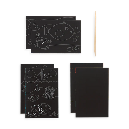 OOLY Friendly Fish Scratch and Scribble Mini Scratch Art Kit