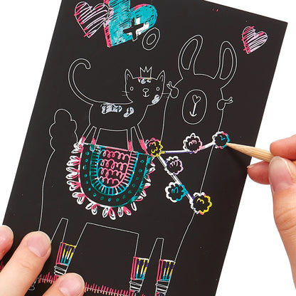 OOLY Funtastic Friends Scratch and Scribble Mini Scratch Art Kit