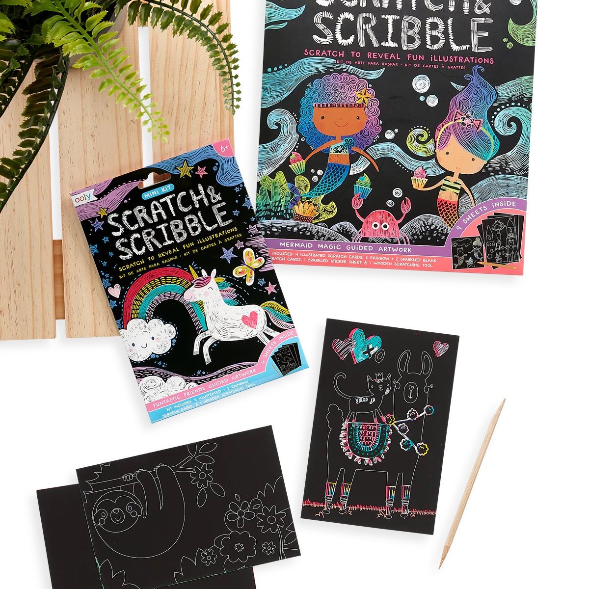 OOLY Funtastic Friends Scratch and Scribble Mini Scratch Art Kit