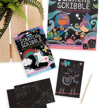 OOLY Funtastic Friends Scratch and Scribble Mini Scratch Art Kit