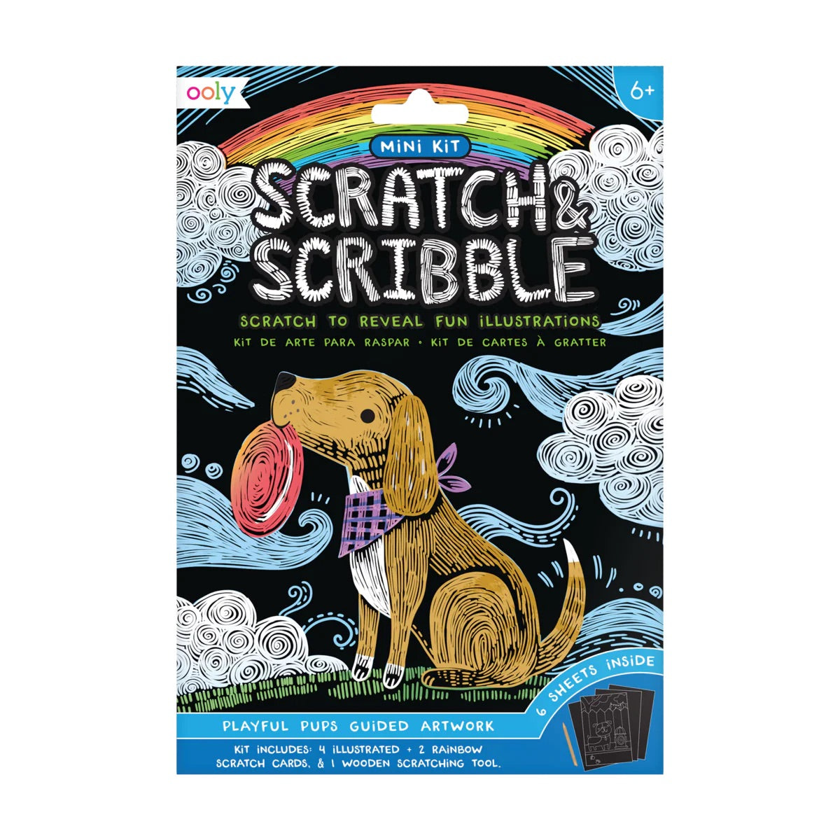OOLY Playful Pups Scratch and Scribble Mini Scratch Art Kit