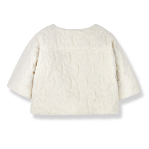 1+ In The Family Double faced quilted Heidi Jacket in white/ecru for newborns and babies