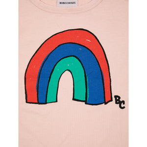 Bobo Choses Rainbow T-Shirt in light pink for toddlers, kids/children and tweens