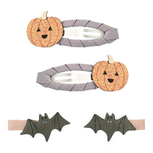 Mimi & Lula Pumpkin & Bat Clips