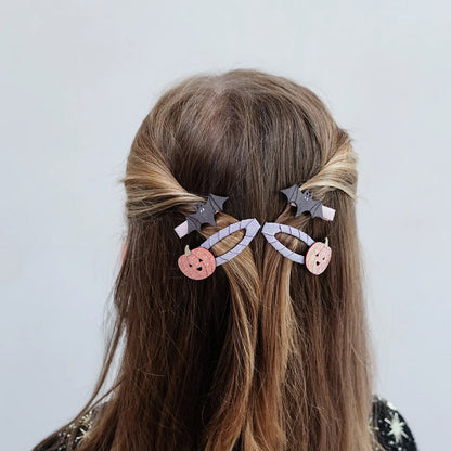 Mimi & Lula Pumpkin & Bat Clips