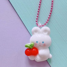 Load image into Gallery viewer, Pop Cutie Cherry Bunny Necklaces for kids/children