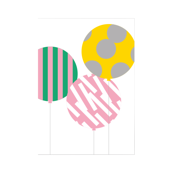 Dicky Bird Patterned Balloons Card