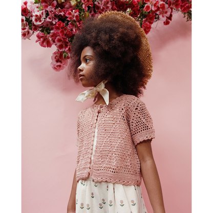 Emile Et Ida Heart Cardigan in pink