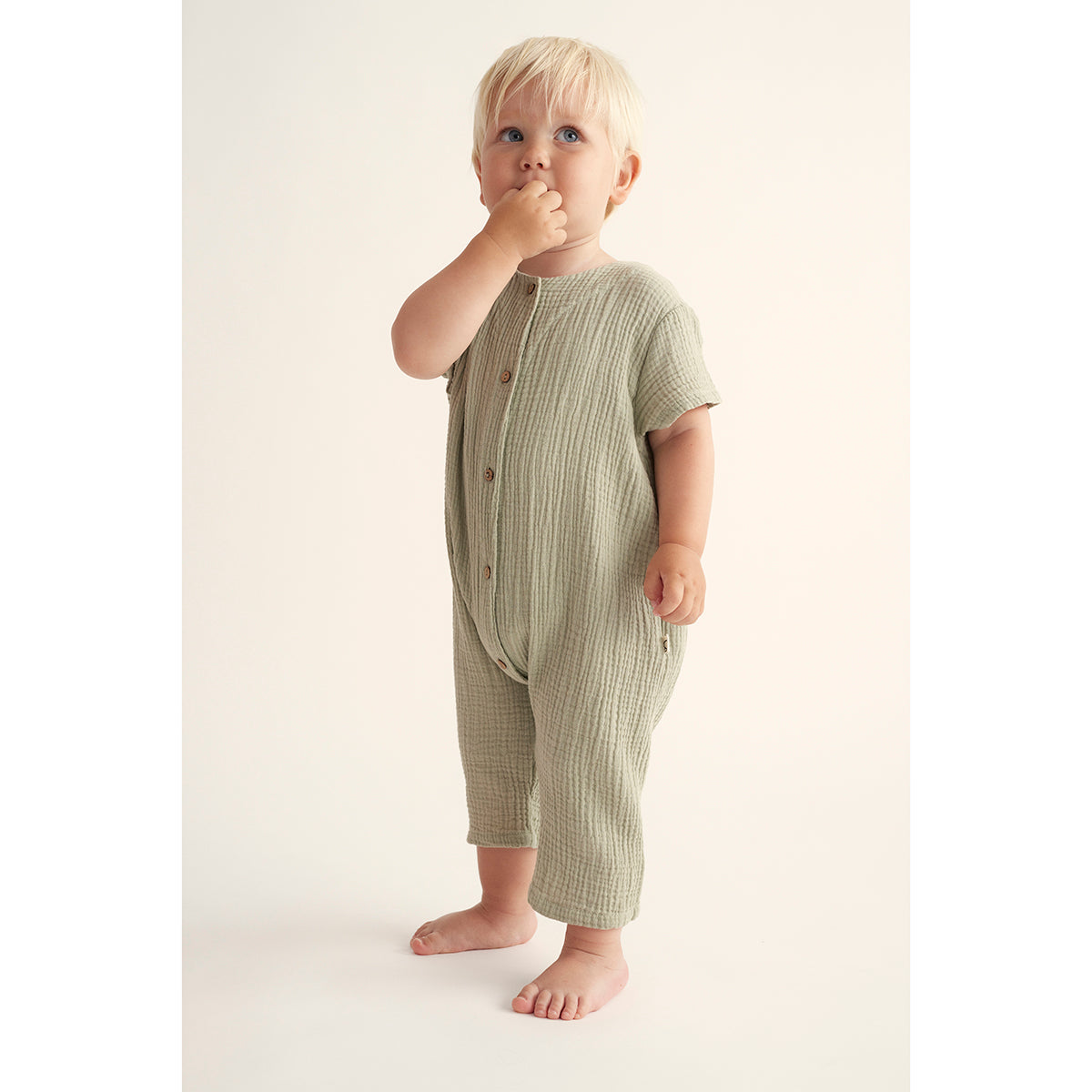Cozmo Luca Jumpsuit in frosty green for babies and toddlers