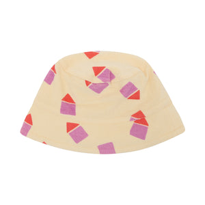 The Bonnie Mob Skipper Hat pink beach hut print