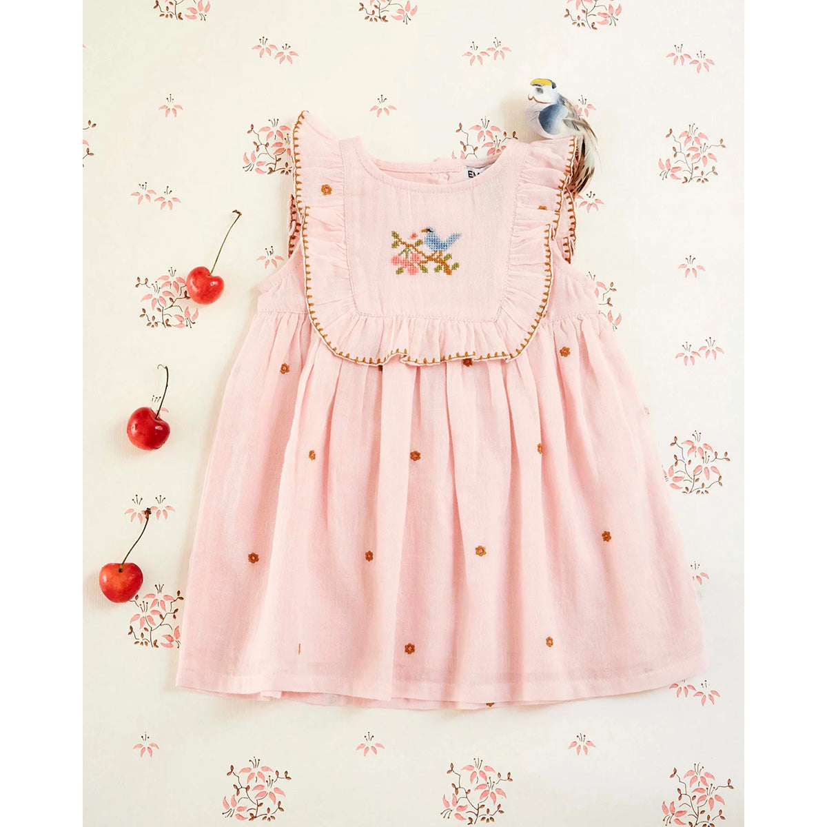 Emile Et Ida Flowers Embroidered Dress